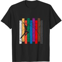 T-shirt Silhouette Saut à la Perche pour Hommes en Noir