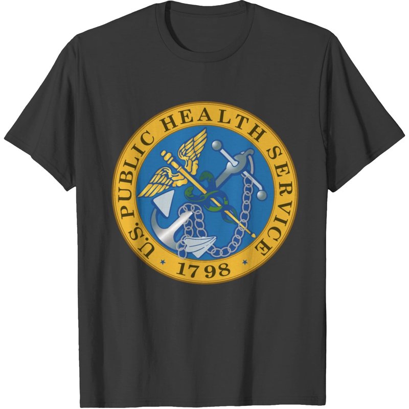 T-shirt Coloré avec le Sceau du Service de Santé Publique des États-Unis pour Hommes — T-shirts pour hommes