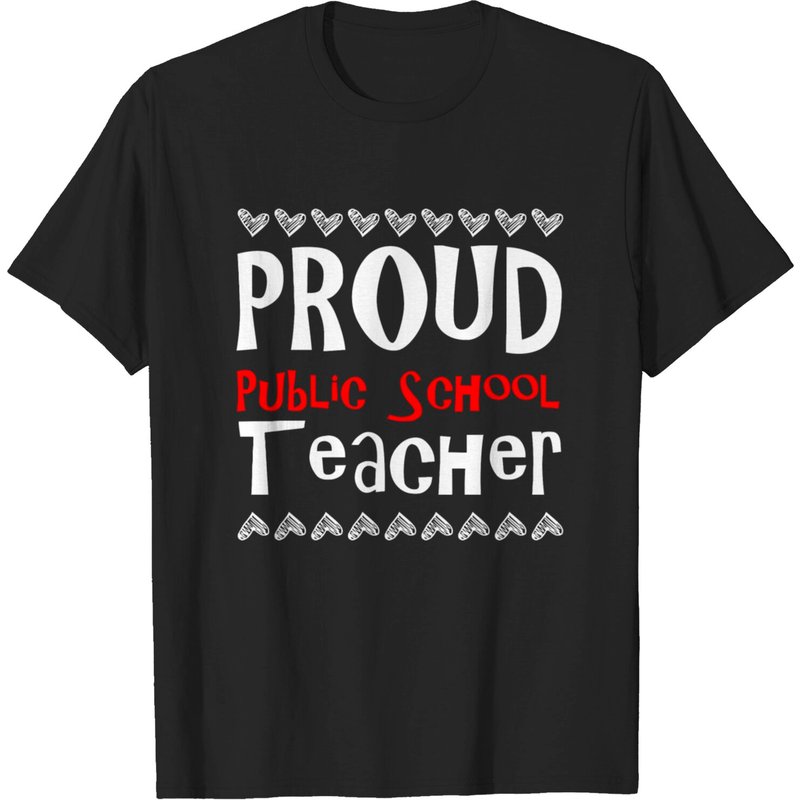 T-shirt pour hommes enseignant d'école publique en noir — T-shirts pour hommes