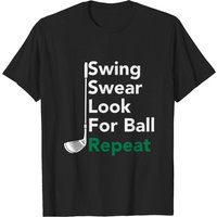 T-shirt Golf Swing Swear Look for Ball Repeat pour Hommes — T-shirts pour hommes