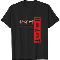 T-shirt pour hommes Heart Bad Animals Tour Black Band Hard Rock — T-shirts pour hommes