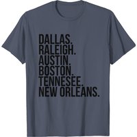 T-shirt Dallas Raleigh Tennessee Austin Boston New Orleans pour hommes