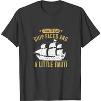 T-shirt Time To Get Ship Faced And A Little Nauti pour hommes — T-shirts pour hommes