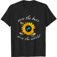 Save The Bees Beekeeper Gift Sunflower T-shirt for Men — Mens T Shirts