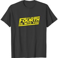 T-shirt imprimé drôle « May The Fourth Be With You » pour hommes