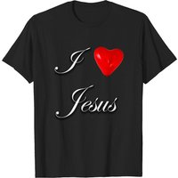 T-shirt I Love Jesus pour hommes en noir — T-shirts pour hommes