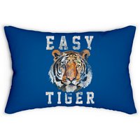 Easy Tiger Distressed Casual-Chic Graphic Lumbar Pillows — Decorative Cushions