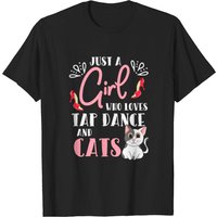 Juste une fille qui aime la danse à claquettes et les chats T-shirt pour hommes