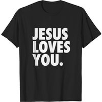 T-shirt Jésus t'aime pour hommes en noir — T-shirts pour hommes
