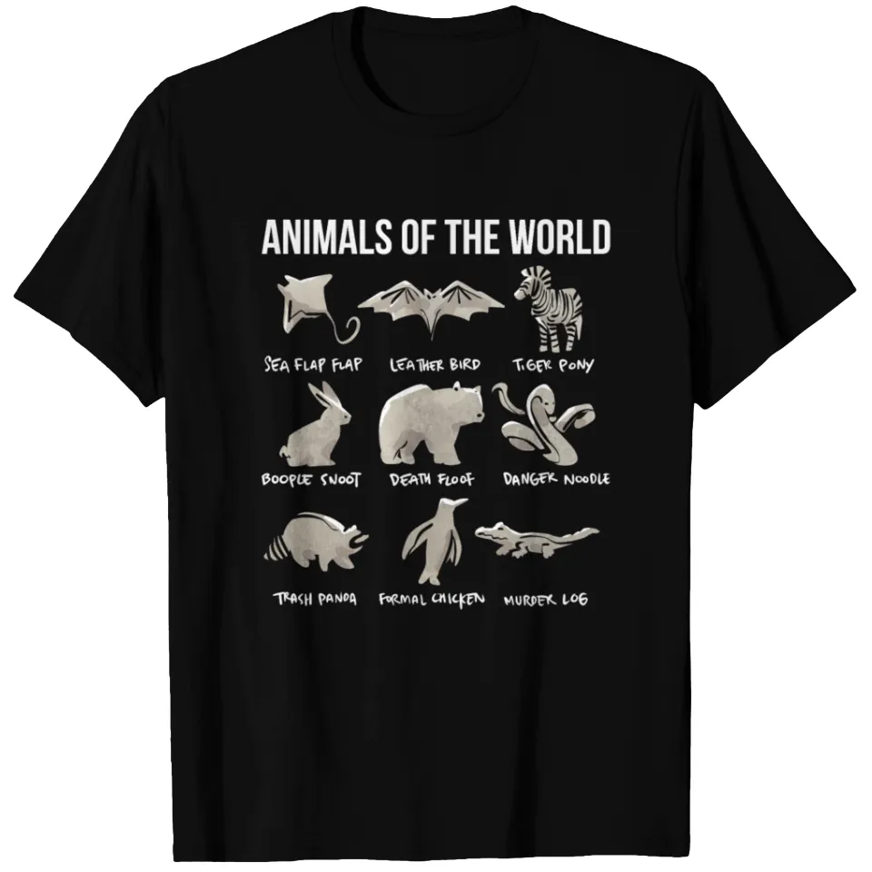 T-shirt Humor Vintage Animaux Du Monde pour Hommes — T-shirts pour hommes