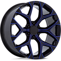 Roues Performance Replicas PR176 Noir Brillant Usiné Moulin Bleu — Roues et jantes