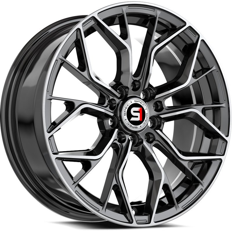 Spec-1 SP-76 Gloss Black Machined Wheels - 16x6.5 - 5x100 — Wheels & Rims