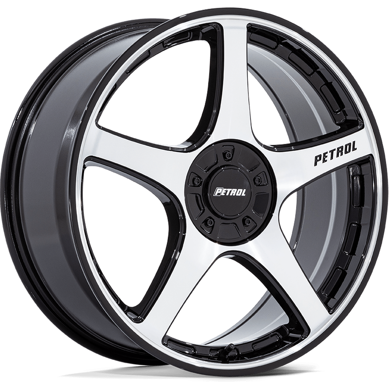 Petrol PE003 P2E Machined Black 17x8 Wheels - 5x108 Bolt Pattern — Wheels & Rims