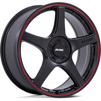 Roues Petrol PE003 P2E Noires Mat avec Bord Rouge - 17x8