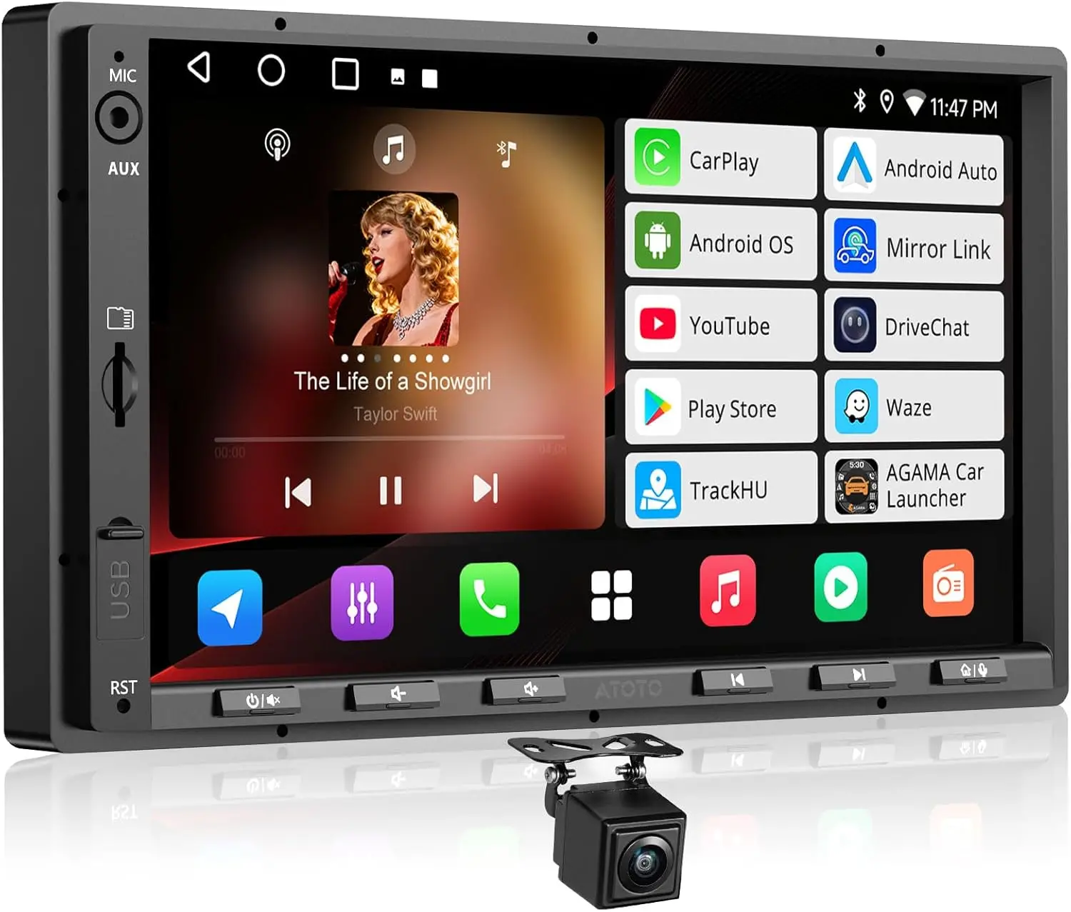 Atoto A5LG2A7T Autoradio Double DIN de 7" avec caméra de recul et écran tactile