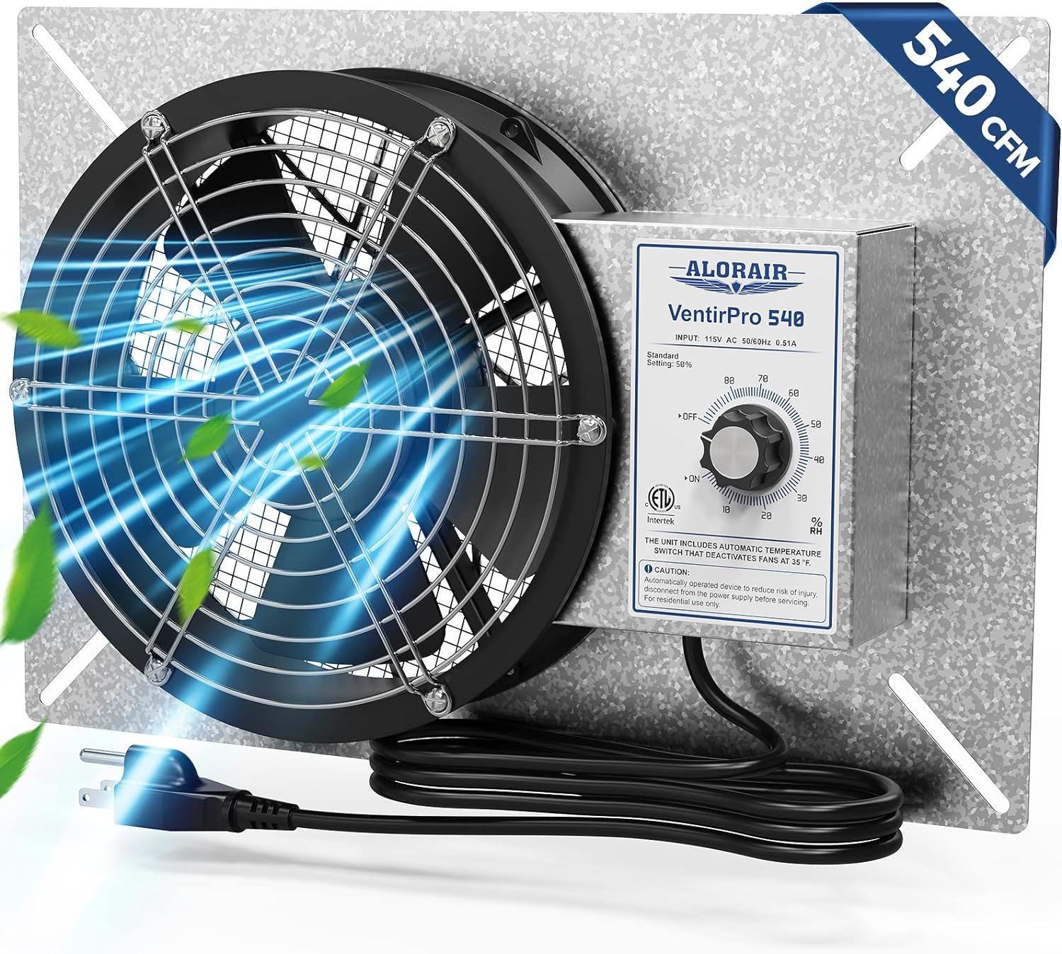 AlorAir VentirPro 540 CFM Crawl Space Ventilation Fan with Humidistat — Humidifier