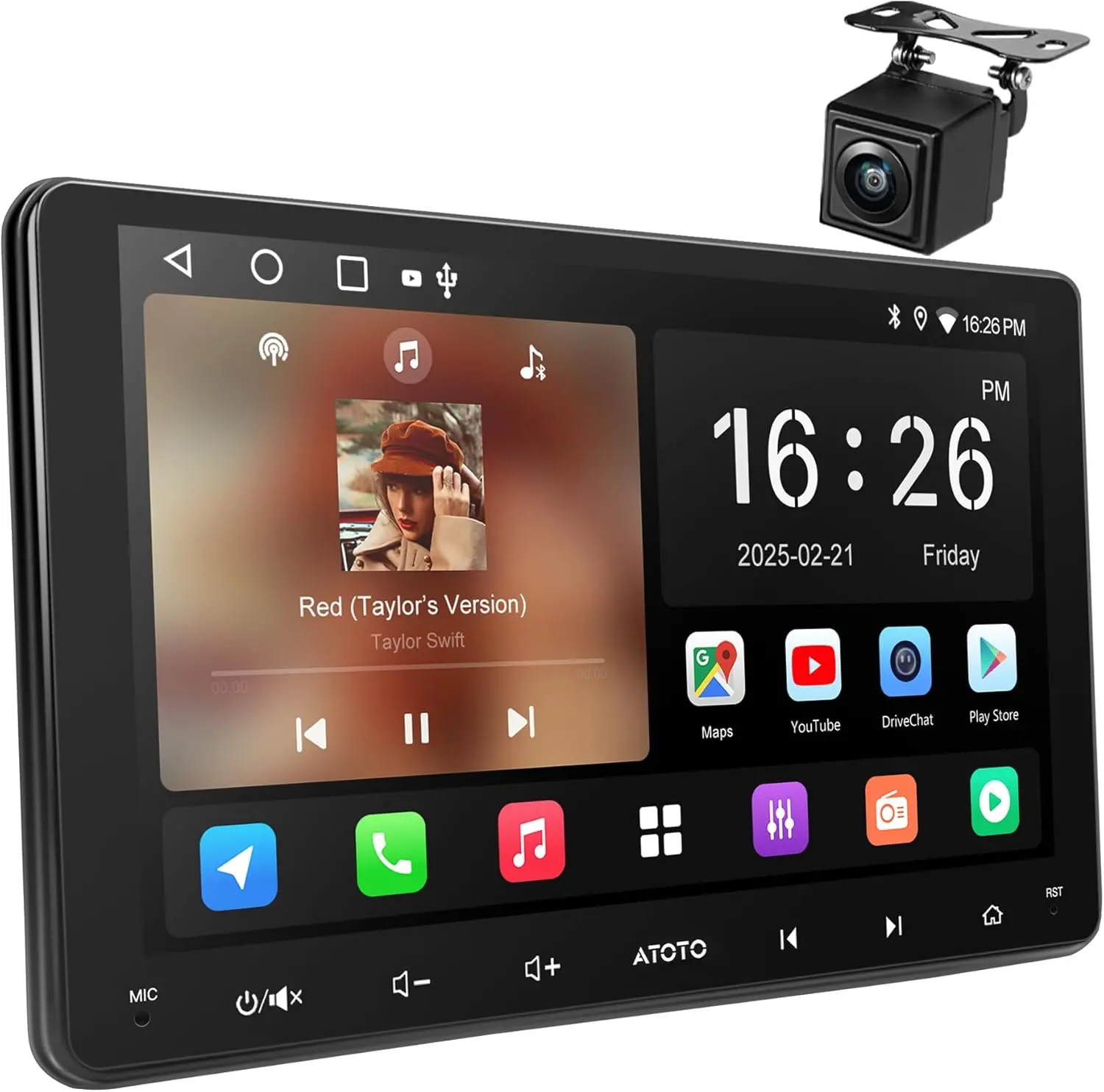 Atoto A5LG209T Stéréo de voiture Double DIN 9" avec écran tactile et caméra de recul — Autoradios et unités principales