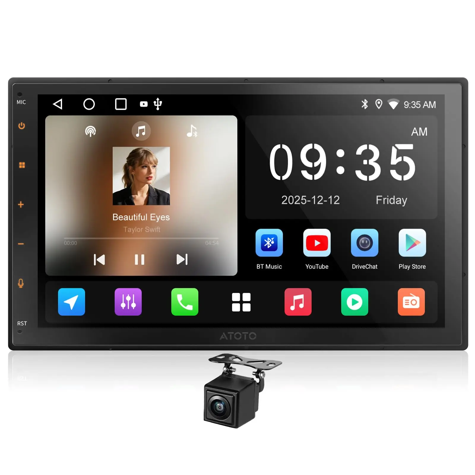 Atoto A5LG2B7T Autoradio Double Din 7" avec caméra de recul et écran tactile