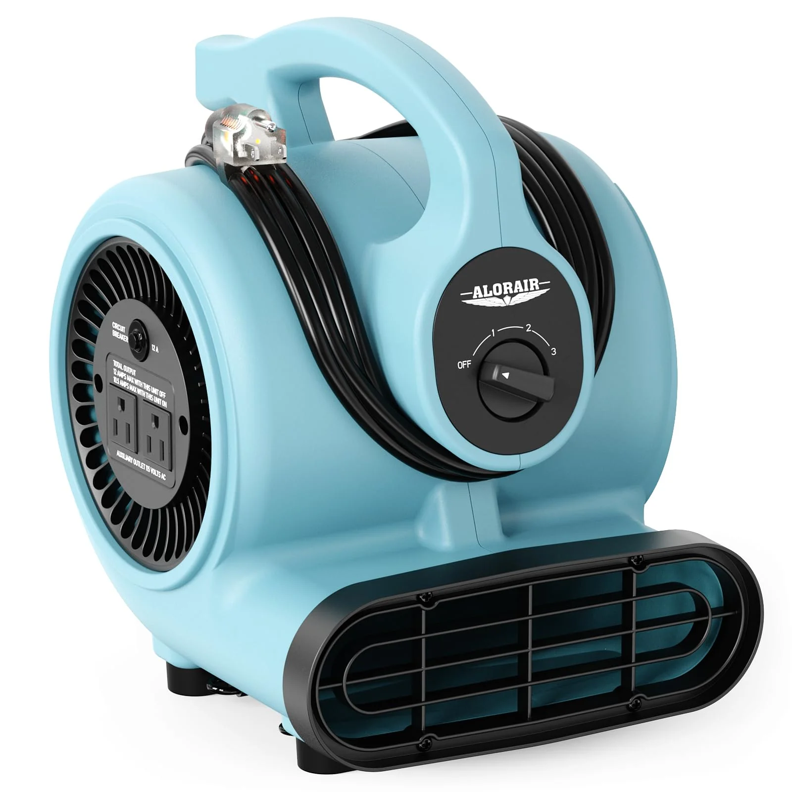 AlorAir 600 CFM Air Mover with 3 Speeds and 5 Angles | GF600A — Janitorial Supplies