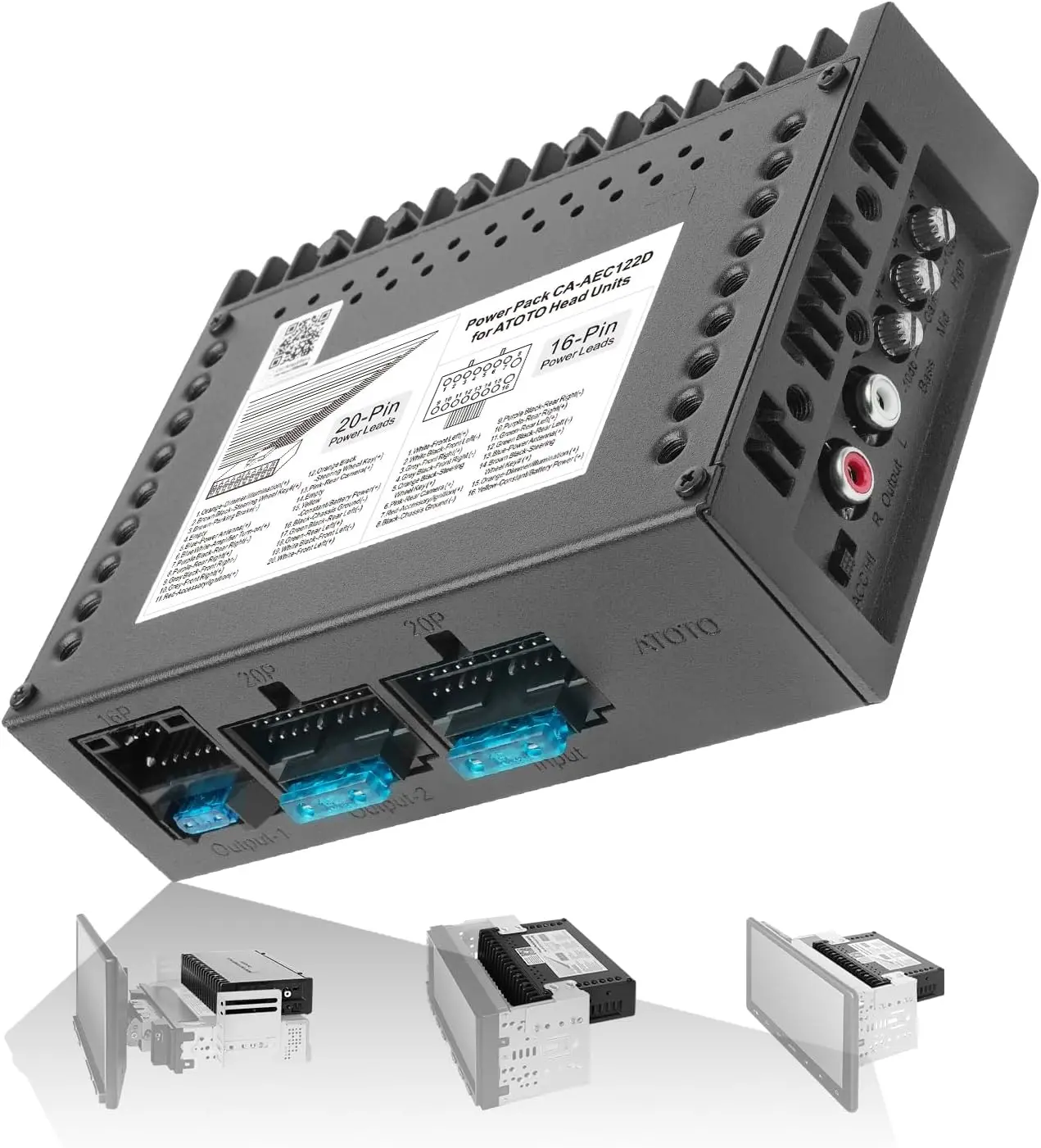 Atoto CA-AEC122D Car Amplifier, Class D, 2 Channel, 108dB SNR — Audio Amplifiers & DACs