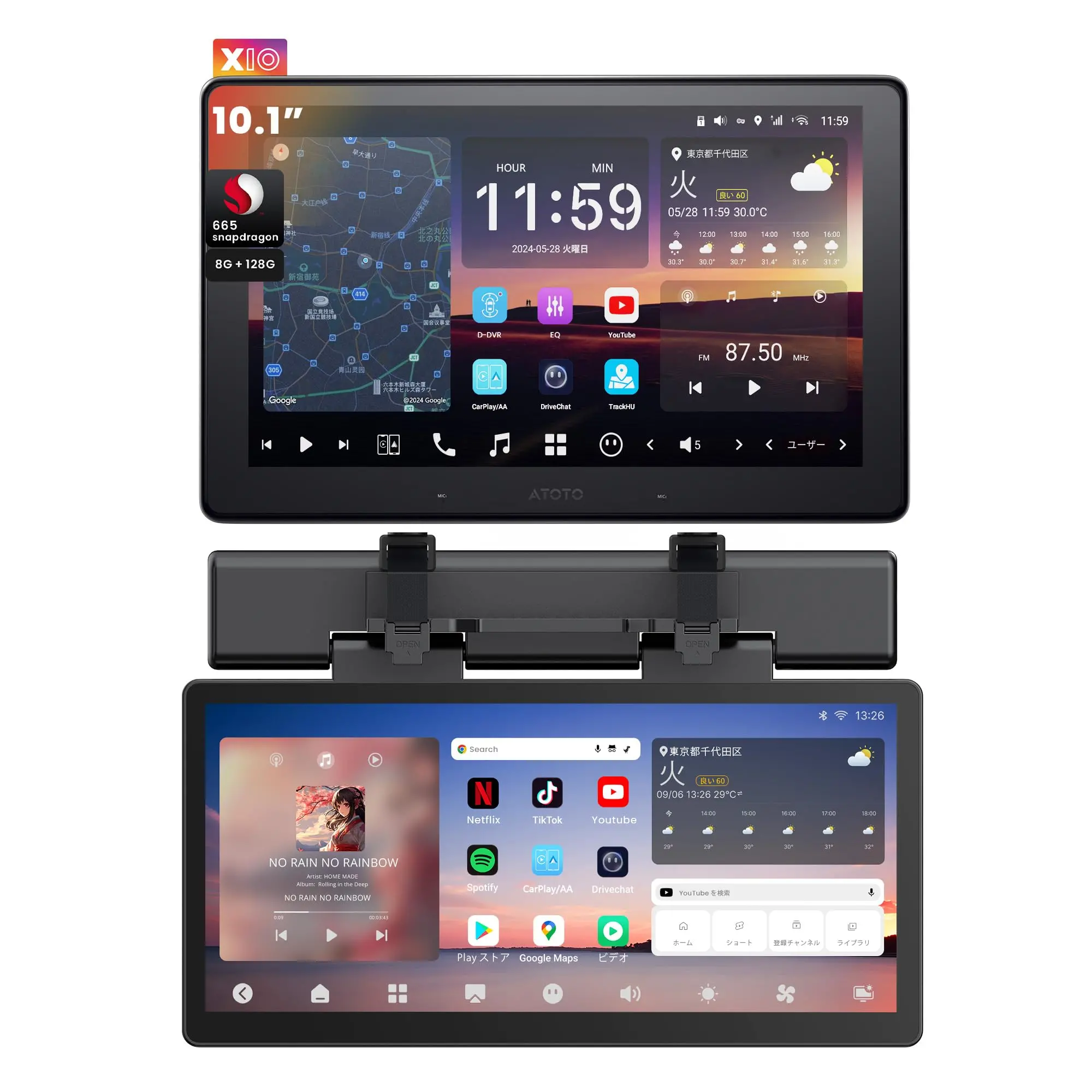 Atoto X10 10.1 Inch 1DIN/2DIN Car Navigation Audio