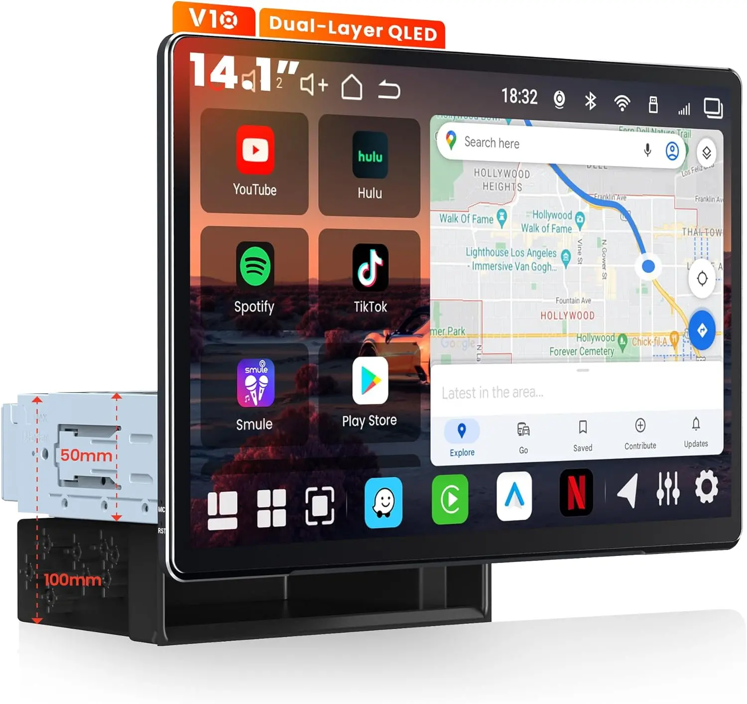 Atoto V10G141OC 14.1" QLED Android Double DIN Car Stereo — Fashion Accessories
