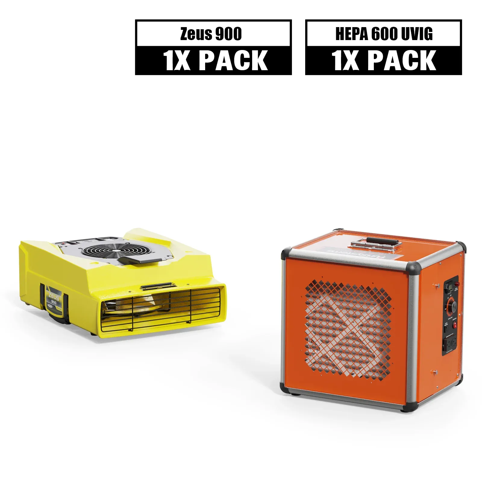 AlorAir Sanitization & Disinfection Combo Pack: Zeus 900 Air Mover & HEPA 600 UVIG Air Scrubber