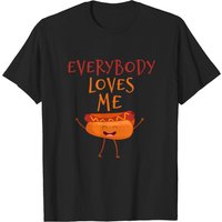 Everybody Loves Me Hot Dog Fast Food T-Shirt for Men — Mens T Shirts