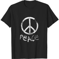 Peace Sign Vintage T-Shirt for Men in Black — Mens T Shirts