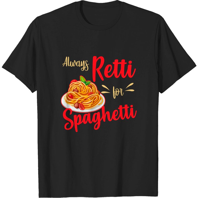 Spaghetti Food Dish Italy Pasta Noodles Cooking T-Shirt for Men