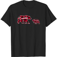Red Plaid Papa Bear & Daughter T-shirt for Men