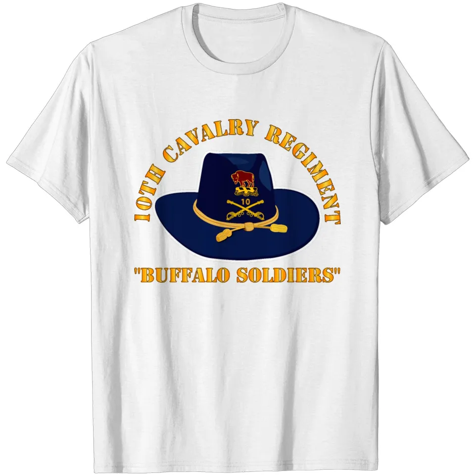 T-shirt des Buffalo Soldiers du 10e Régiment de Cavalerie pour hommes en noir — T-shirts pour hommes