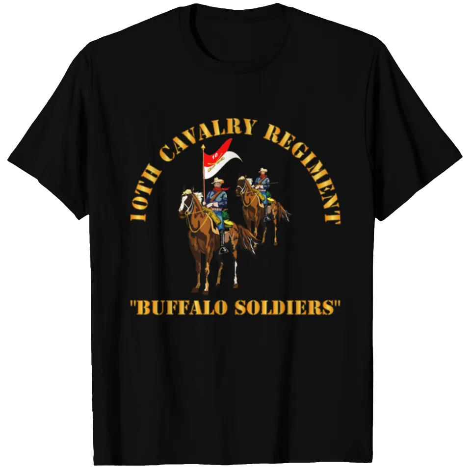 10th Cavalry Regiment w Cavmen Buffalo Soldiers Men's T-shirt