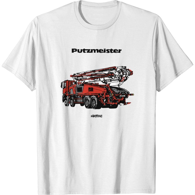 Putzmeister Concrete Pump T-Shirt for Men in Red — Mens T Shirts