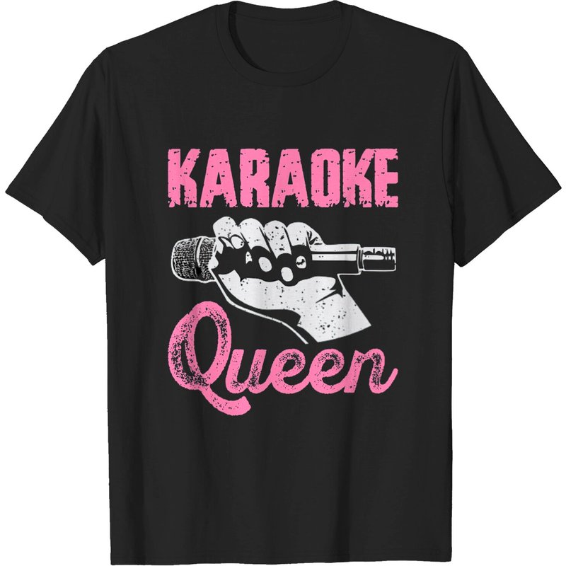 T-shirt Karaoke Queen pour hommes en noir — T-shirts pour hommes
