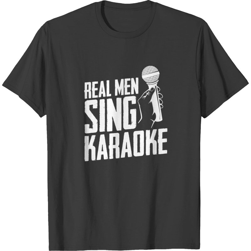 T-shirt pour hommes Real Men Sing Karaoke Microphone — T-shirts pour hommes