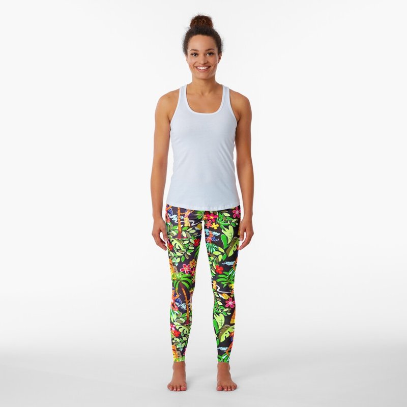 Leggings Vintage Beach à Imprimé Hawaïen pour Femmes — Legging femme