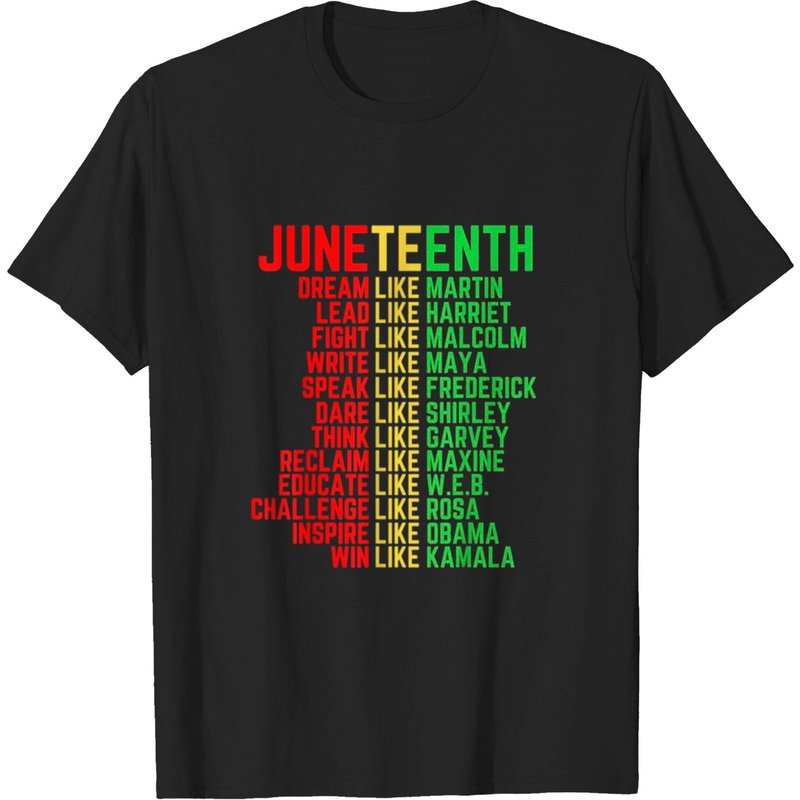 T-shirt Noir Juneteenth Dream Like Leaders pour Hommes — T-shirts pour hommes
