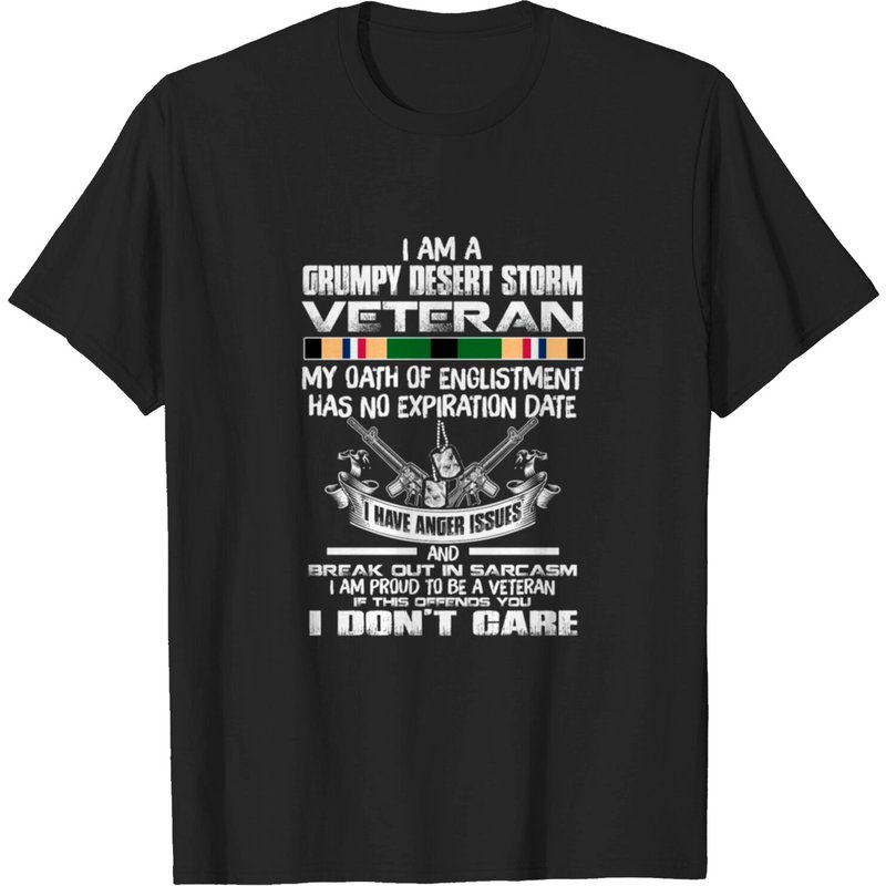 T-shirt Grumpy Vétéran de la Tempête du Désert pour Hommes