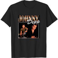 T-shirt classique des années 90 de Johnny Depp pour hommes en noir — T-shirts pour hommes