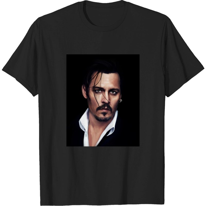 Johnny Depp Classic T-Shirt for Men in Black