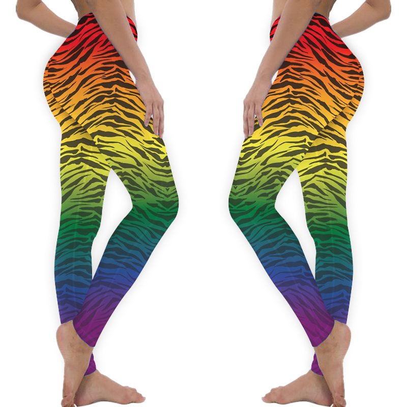 Rainbow Tiger Pattern Leggings for Women — Womens Leggings