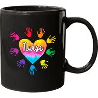 Colorful Nurse Heart Hand Gift Mug
