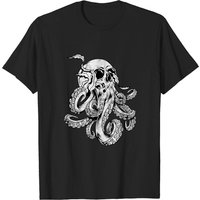 T-shirt pour hommes avec crâne de monstre Kraken Cthulhu