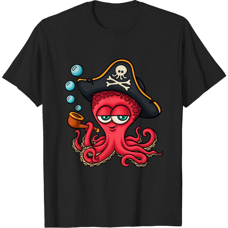 T-shirt Octopus Pirate Captain pour hommes — T-shirts pour hommes
