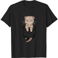 T-shirt pour hommes avec chaton Scottish Fold
