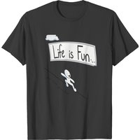 T-shirt Life Is Fun pour hommes en noir — T-shirts pour hommes