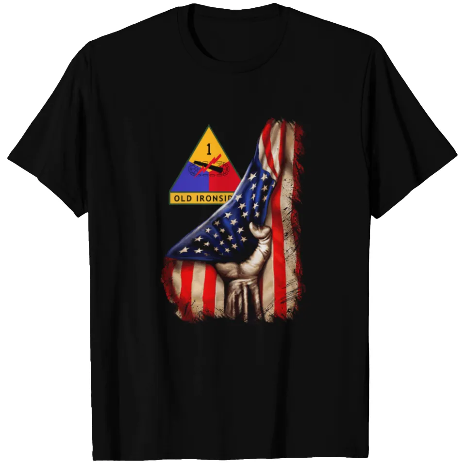 T-shirt Drapeau Américain de la 1ère Division Blindée — T-shirts pour hommes