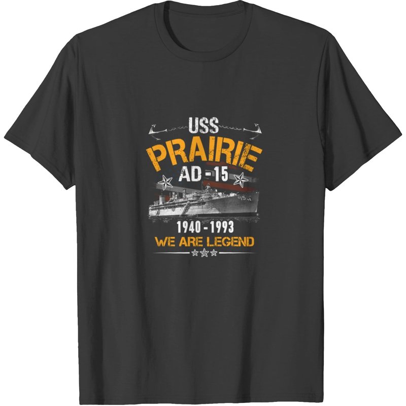 T-shirt pour hommes USS Prairie AD 15 en royal — T-shirts pour hommes