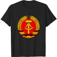 T-shirt DDR d'Allemagne de l'Est pour hommes en noir — T-shirts pour hommes